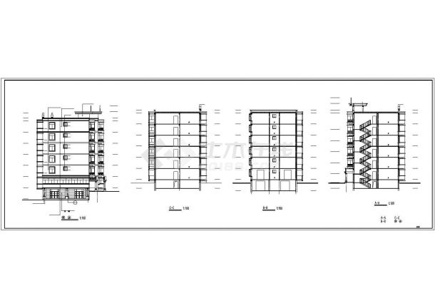 世纪宏苑9495平方六层混合结构住宅楼建筑施工图纸（标注明细）-图二