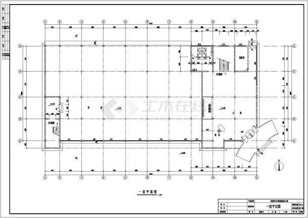 上海某互联网公司4700平米三层钢框架结构办公楼建筑结构设计CAD图纸-图二