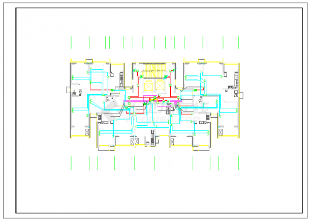 张家口大型商住楼全套电气cad施工图纸之一：1号住宅楼（28张）-图二