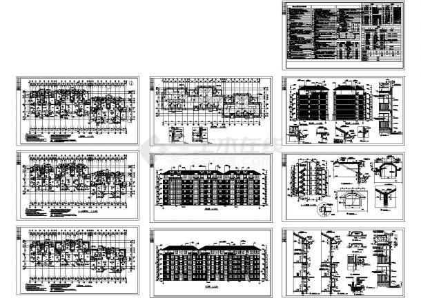 某6层砖混结构住宅楼（建筑面积4154.75平方米）设计cad全套建施图纸（含设计说明）-图一