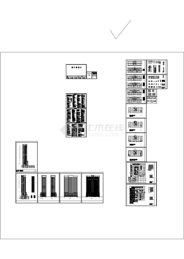 [新疆]22层框架剪力墙结构综合办公大楼结构设计图-图一