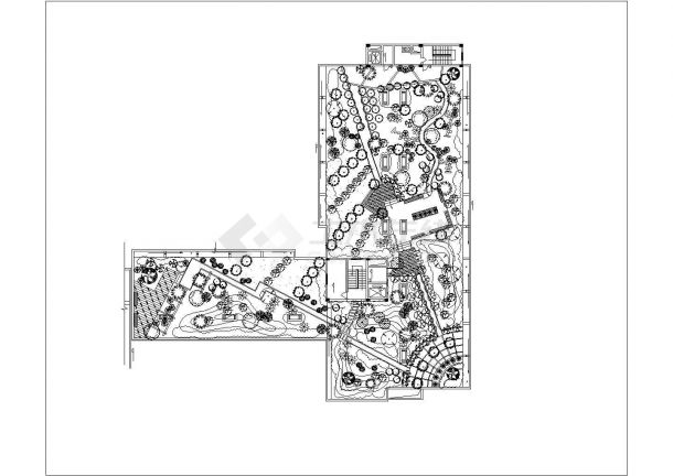 某高档小区建筑屋顶花园景观设计施工CAD图纸-图二