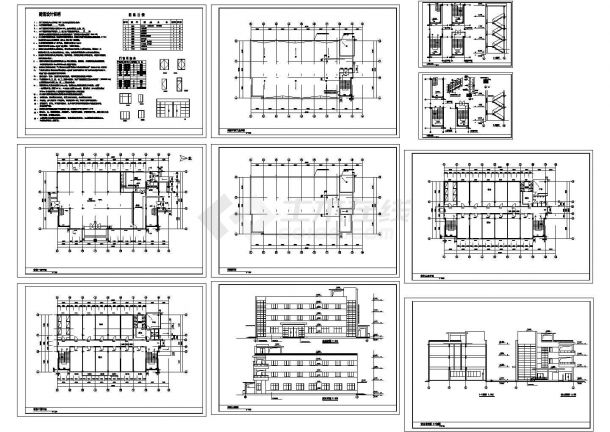 南方城市内小区一套宿舍楼建筑方案设计施工CAD图纸-图一