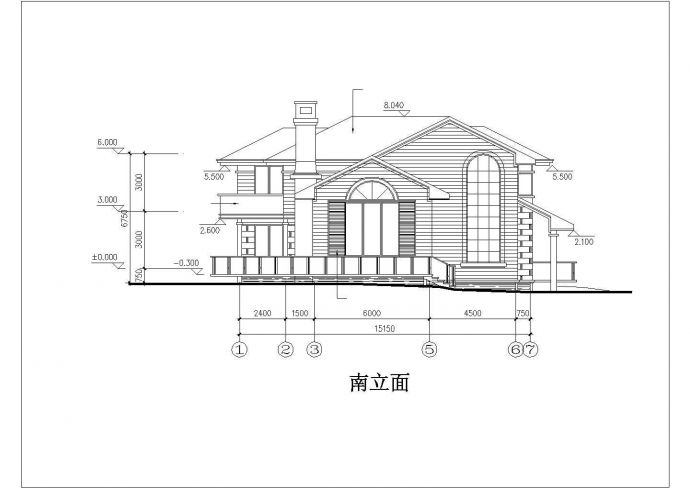 某市区别墅建筑全套设计施工CAD图纸_图1