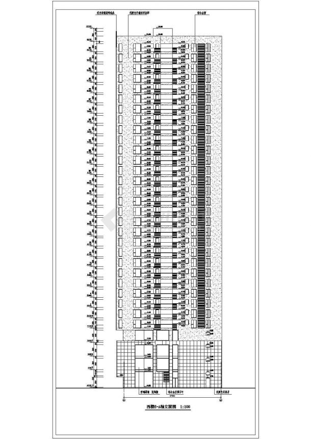 32层框架剪力墙办公楼建筑cad图纸-图一