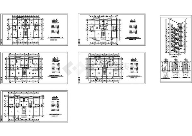 住宅楼工程CAD建筑施工设计图纸-图二