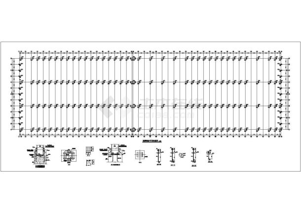 某市钢结构厂房完整结构设计cad施工图-图二