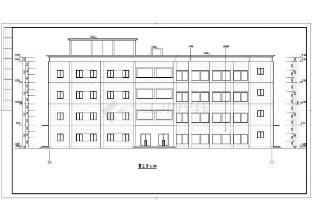 黄山市第二中学4层框架结构教学办公楼全套建筑结构设计CAD图纸-图一