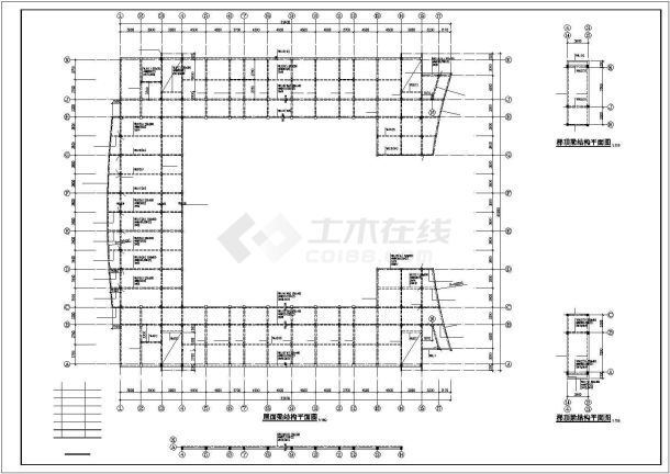 某框架教学楼结构施工图（包括基础和梁板柱配筋）-图二