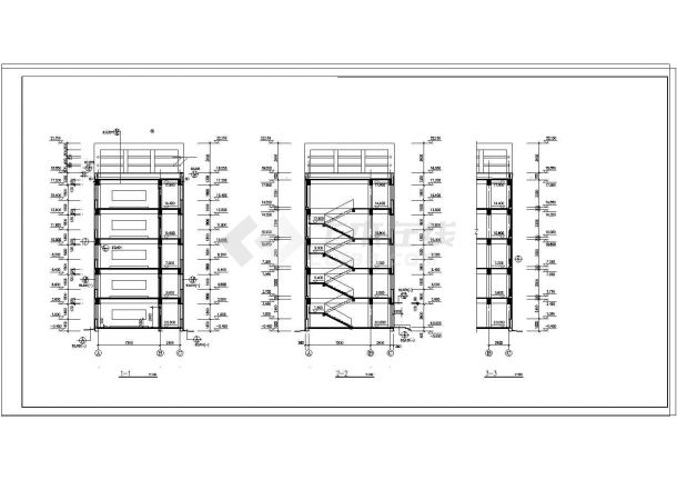 2934平方米辽宁中学教学楼规划设计建筑施工cad图，共十二张-图二
