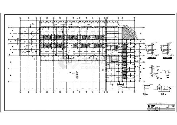合肥市包河西路某5层框架结构商务宾馆全套结构设计CAD图纸-图二