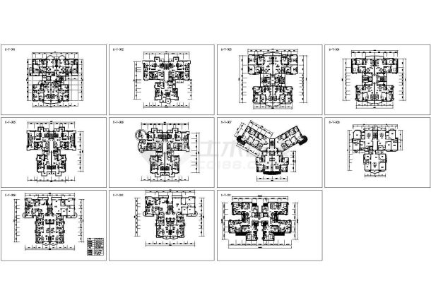 某地区高档小区高层塔式住宅楼建筑设计施工方案CAD图纸-图一