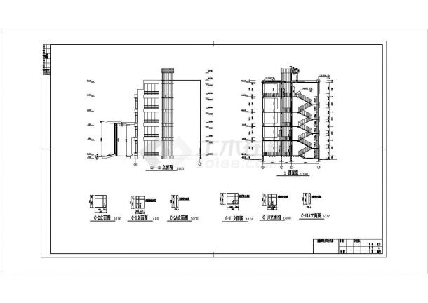 沈阳某家具公司5300平米5层框架结构办公楼全套建筑结构设计CAD图纸-图二