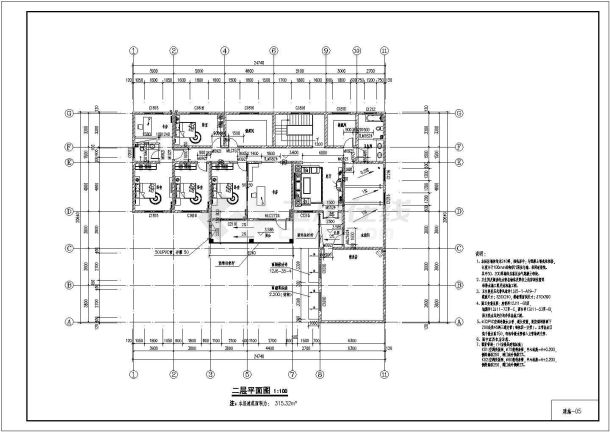 沧州别墅设计全套施工cad图-图二