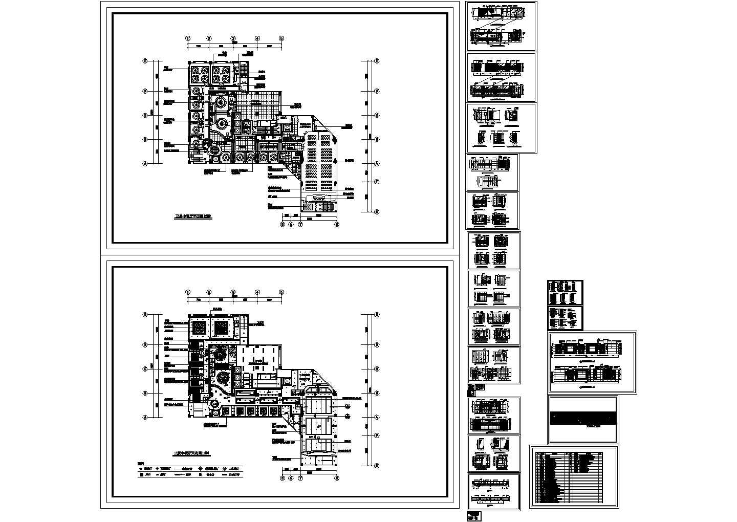 【西安】三层中餐厅建筑施工CAD全套图纸