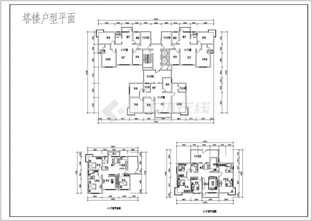 祁阳户型三种施工期临建（生活办公）用房设计CAD全套建筑施工图-图二