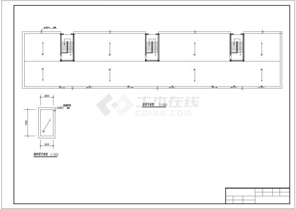 衡阳市某3460平米6层框架结构商住楼建筑结构设计CAD图纸（1层商铺）-图一
