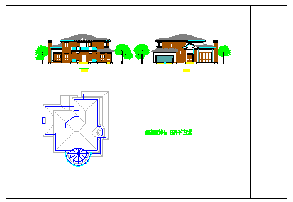 2层美式简约风别墅建筑设计平立面施工CAD参考图_图1
