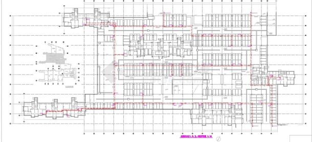 某办公楼地库（总建筑面积47398.92平方米）采暖通风系统设计cad全套施工图（含设计说明，含给排水消防设计）-图二