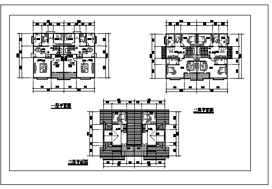 某地区三层别墅cad建筑设计图