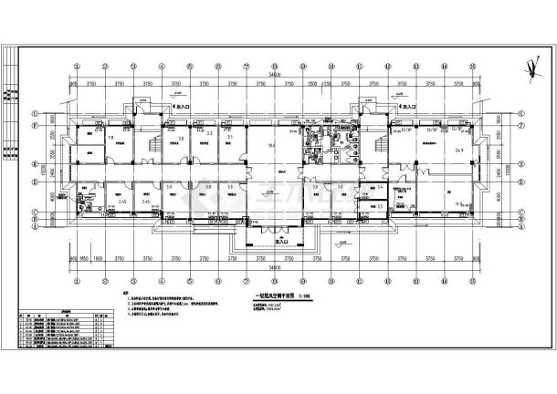 [湖南]某多层行政办公楼（建筑面积2006.66平方米）空调通风及防排烟系统设计cad全套施工图（含设计说明）-图一