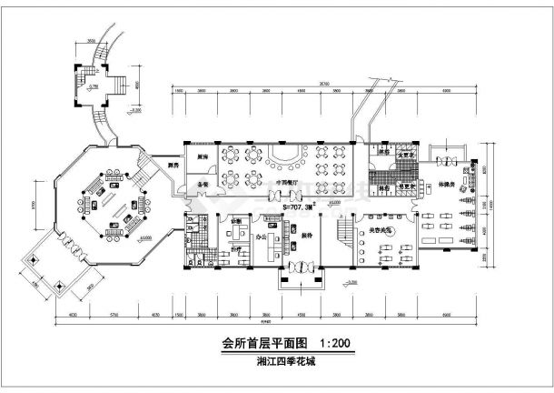 武汉郊区2层精品高档会所建筑全套设计图-图一