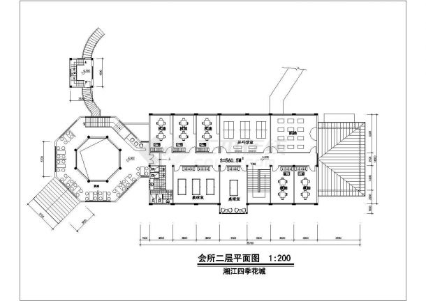 武汉郊区2层精品高档会所建筑全套设计图-图二