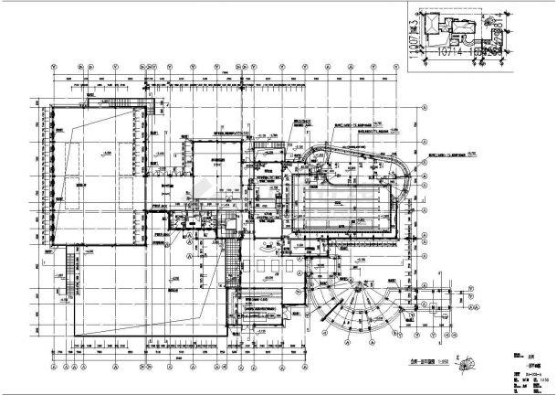 带地下室夹层3225.25平米会所建筑施工全套设计图-图一