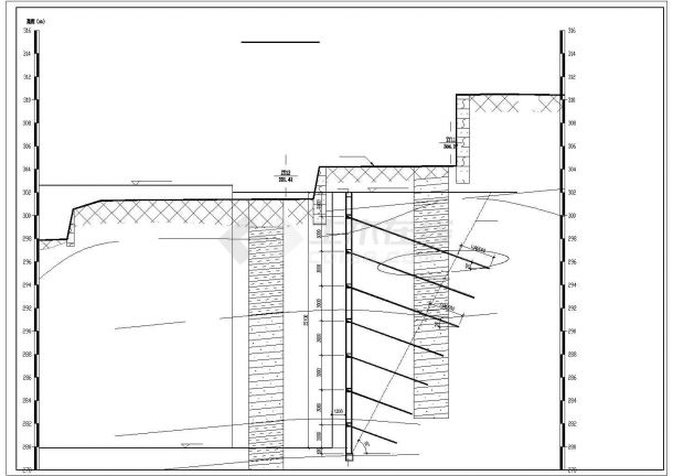 某基坑边坡格构式锚杆挡土墙肋柱支护结构设计图，21张图纸-图一