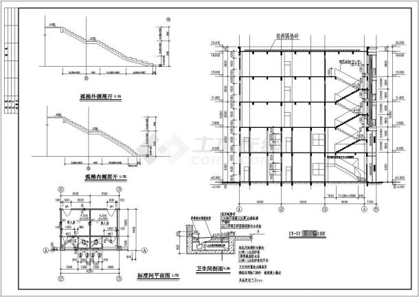株洲住宅出租屋底商私人住宅楼设计CAD详细建筑施工图-图一
