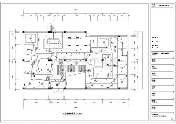 锦绣花园长24.46米 宽13.42米 二层浪漫之都咖啡厅内部装修设计图纸-图一