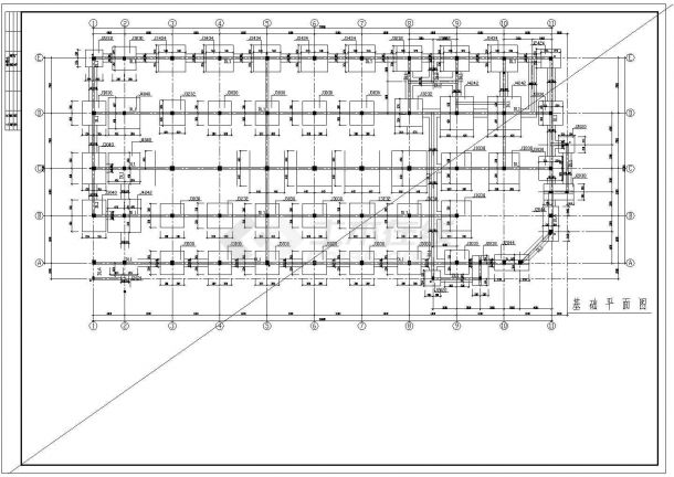 连云港市某渔业公司2600平米3层框架结构办公楼建筑结构设计CAD图纸-图二