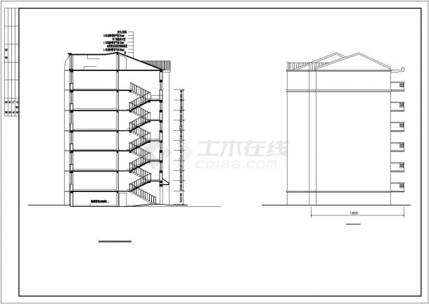 泰安嘉园住宅楼底商私人住宅楼设计CAD详细建筑施工图-图二