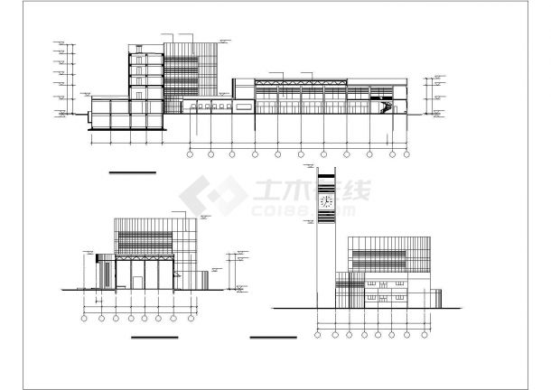 7633平方米长途汽车客运站施工设计cad图纸(五层)-图二