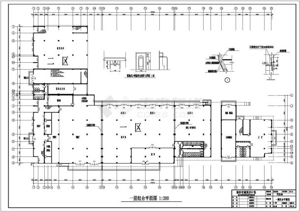 14221平方米四层长途汽车客运站建筑施工设计cad图纸-图一