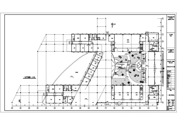 某地商业区b区行政办公楼全套施工设计cad图纸_图1