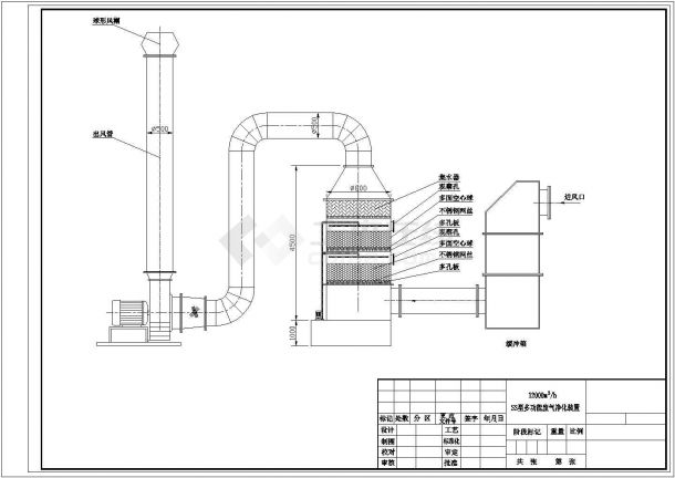 某废气处理装置制作面设计CAD竣工图-图一