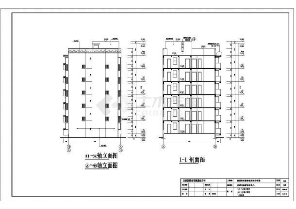 绵阳市某单位家属院2350平米6层框架结构住宅楼建筑设计CAD图纸-图二