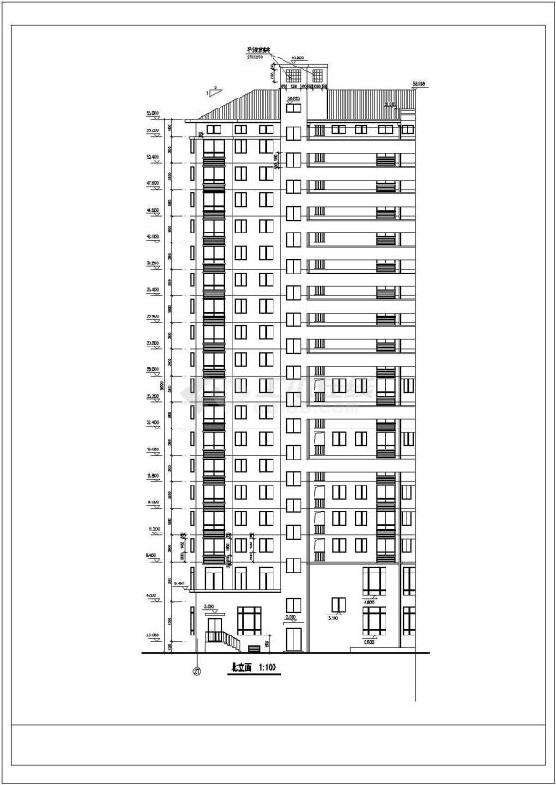 祁东高层住宅楼全套施工期临建（生活办公）用房设计CAD全套建筑施工图-图二