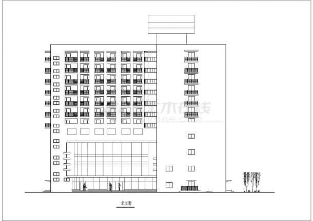 济南高层综合楼底商私人住宅楼设计CAD详细建筑施工图-图二