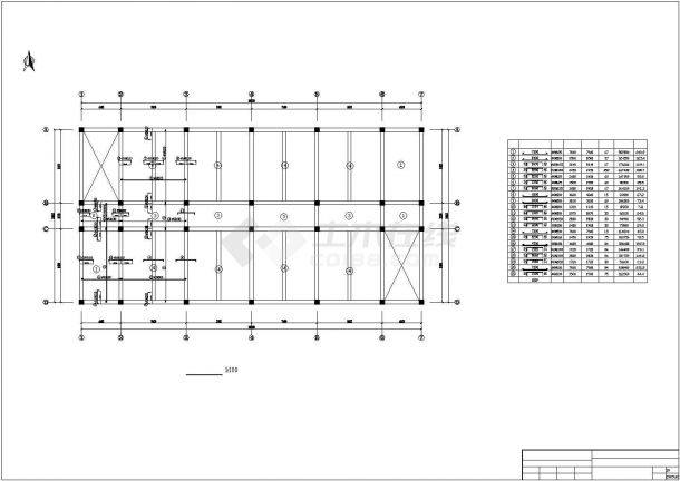 南京医科大学3080平米三层钢混框架结构图书馆结构设计CAD图纸-图二