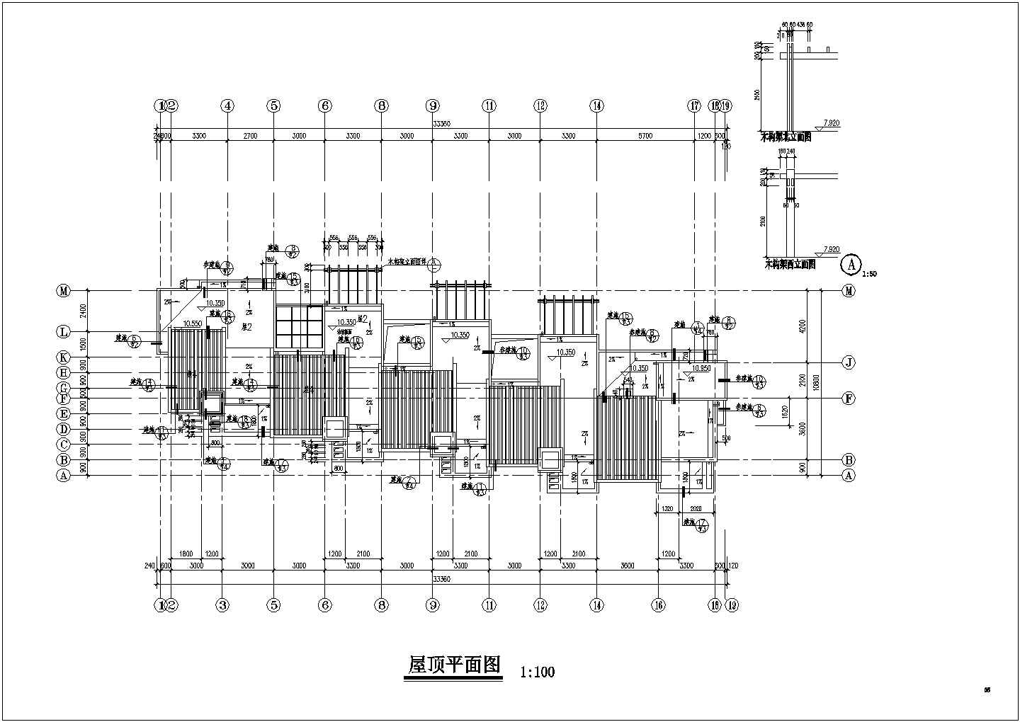 台北多层排房板底商私人住宅楼设计CAD详细建筑施工图