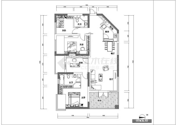 南京样板房设计施工底商私人住宅楼设计CAD详细建筑施工图-图一