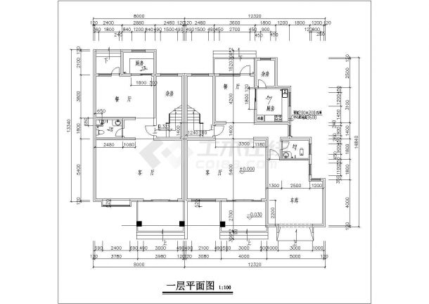 福州住宅底商私人住宅楼设计CAD详细建筑施工图-图一