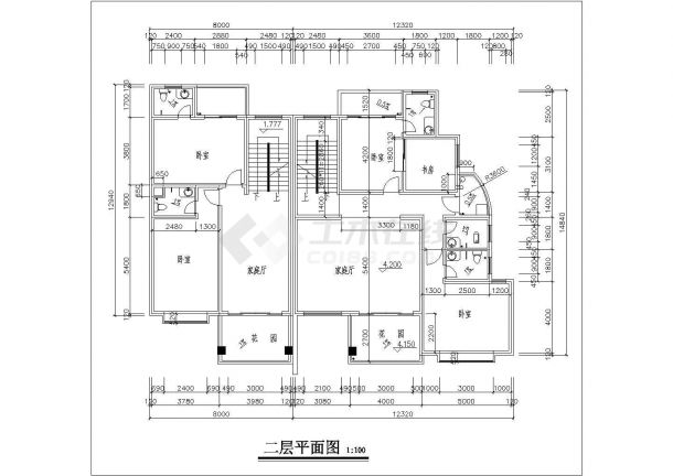 福州住宅底商私人住宅楼设计CAD详细建筑施工图-图二