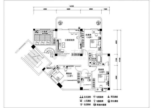 毕节国底商私人住宅楼设计CAD详细建筑施工图-图一