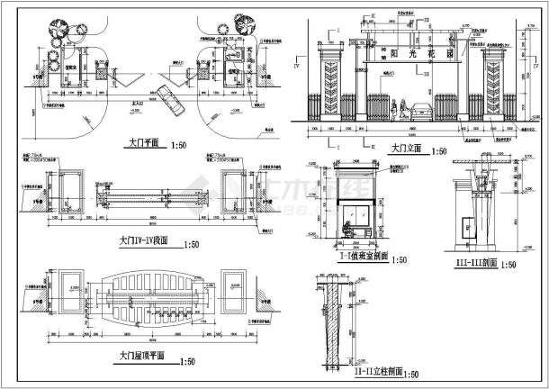 鸿润阳光花园居民底商私人住宅楼设计CAD详细建筑施工图-图二