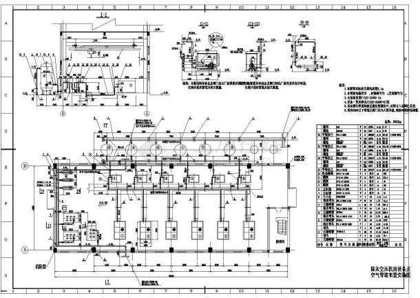 空压机房系统施工设计CAD图纸-图二