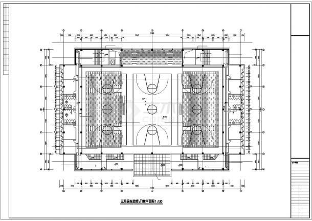 四层双十体育馆电气施工cad图(含平面图，共六张）-图二