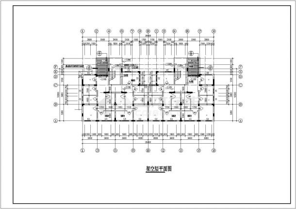 福州六层住宅楼底商私人住宅楼设计CAD详细建筑施工图-图一